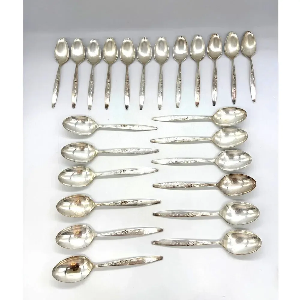 Oneida Community Silver Plate Enchantment Gentle Rose Set of 83 Pieces Flatware